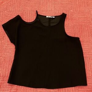 Elegant Black Asymmetrical Blouse
